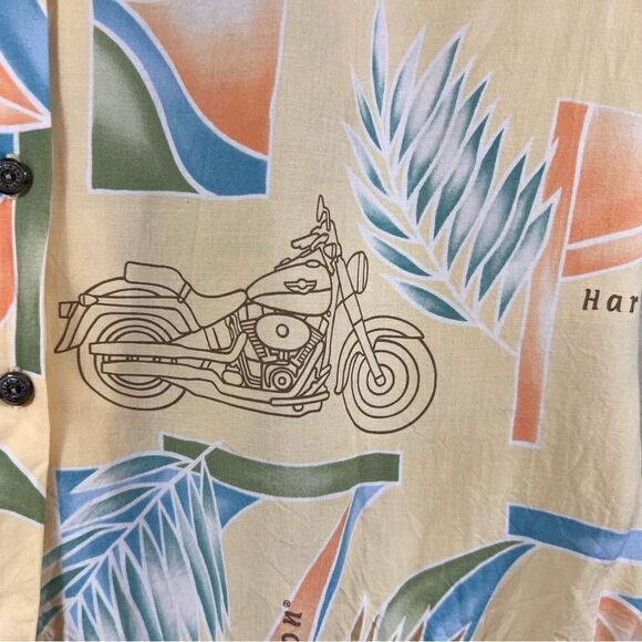 Vintage Harley Davidson | Tori Richard Collab Tropical Hawaiian Shirt - Picture 7 of 12
